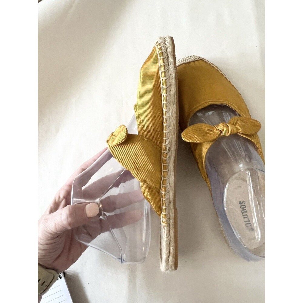 Yellow Knotted Slip-On Espadrille Mules - Picture 3 of 5